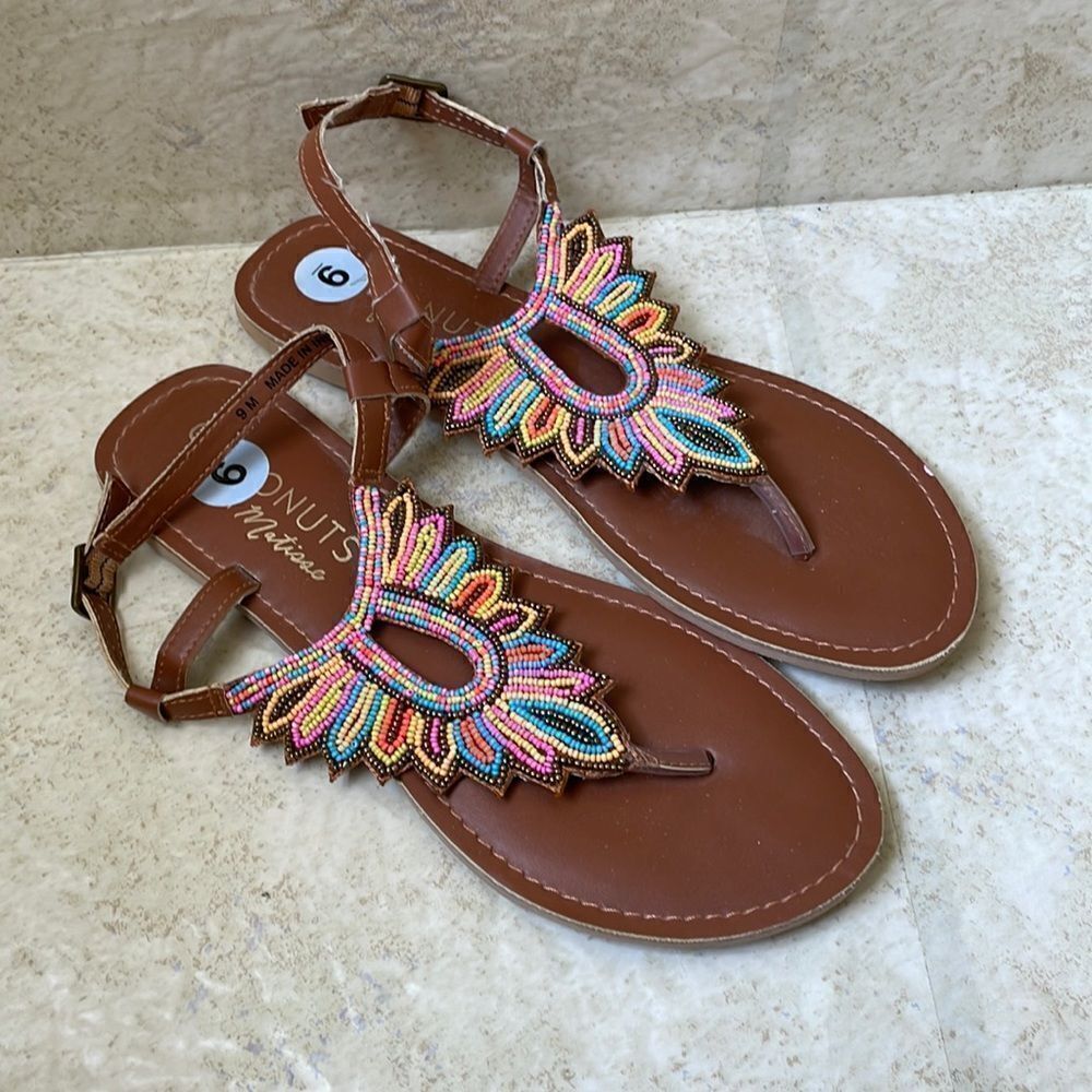 COCONUTS BY MATISSE BEADED SANDALS